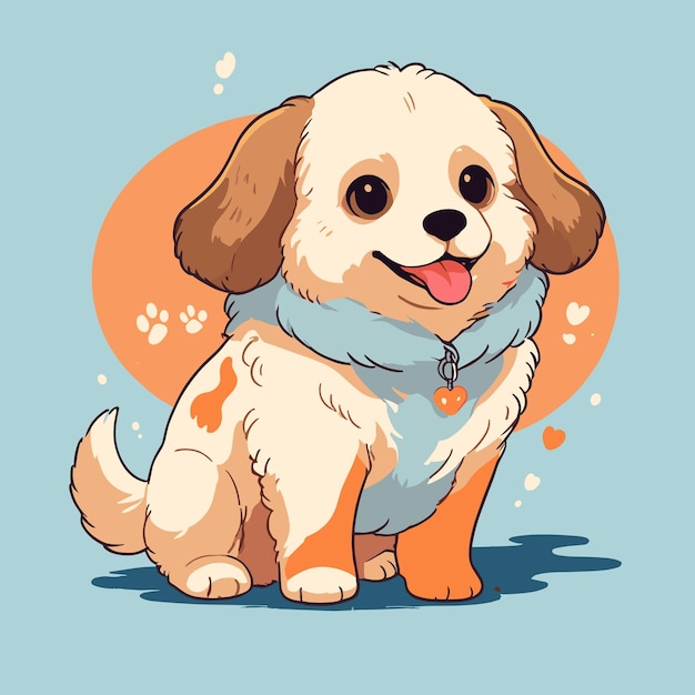 Un perro adorable representado en una ilustración vectorial