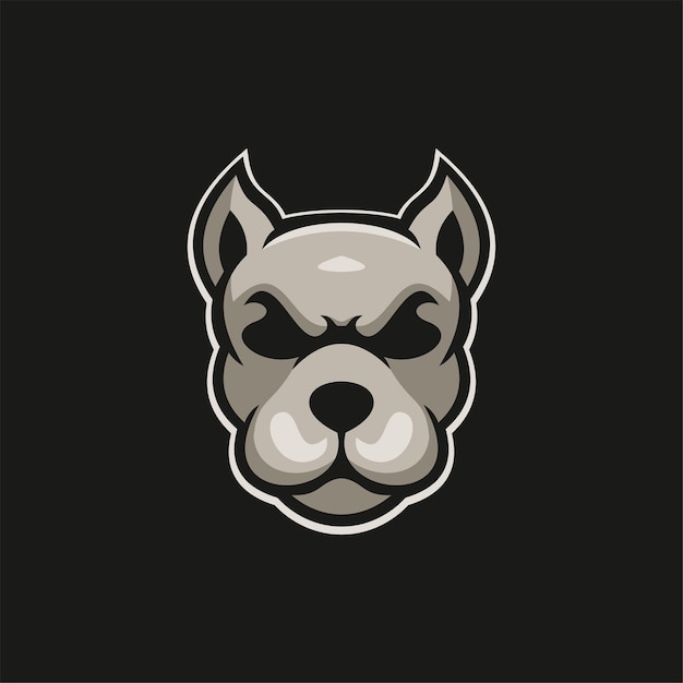 Perro animal cabeza dibujos animados logotipo plantilla ilustración esport logo juegos vector premium