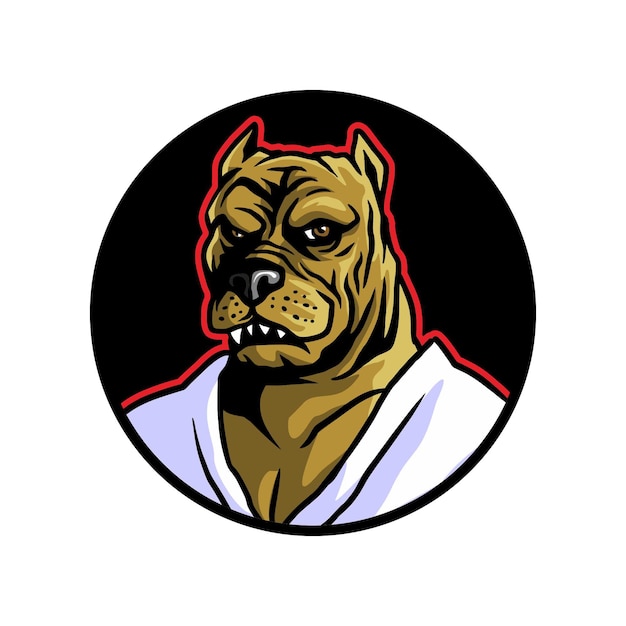 Vector perro de artes marciales