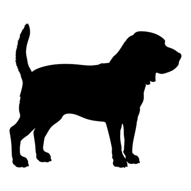 El perro Artois Hound silueta de las razas de perros el logotipo del vector del monograma del perro