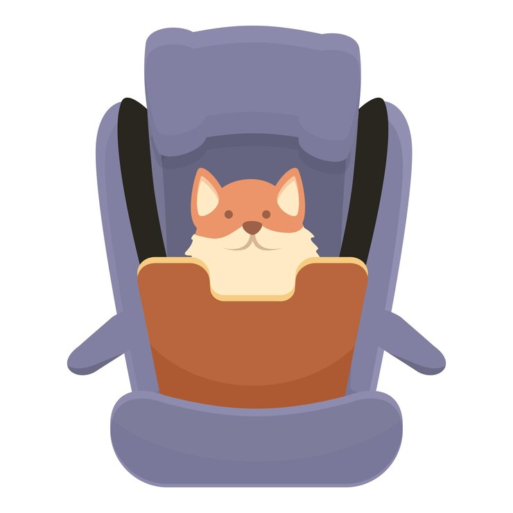 Vector perro asiento de coche viaje icono dibujos animados vector viaje camino animal cachorro