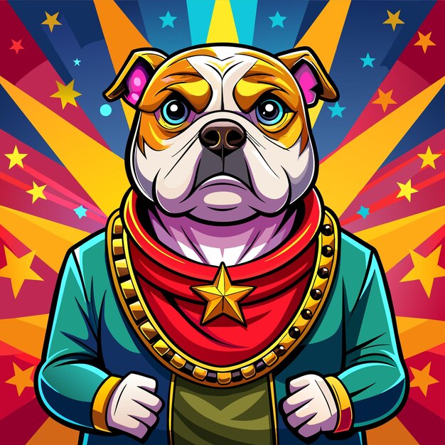 Vector un perro con una bandana en la cabeza está usando una bandana