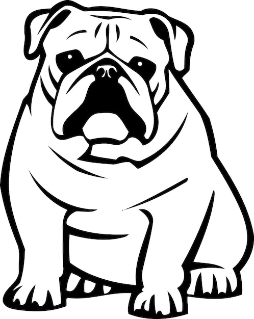 Perro bulldog animal en blanco y negro