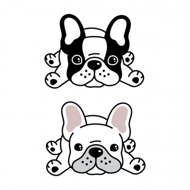 perro bulldog francés mascota de dibujos animados