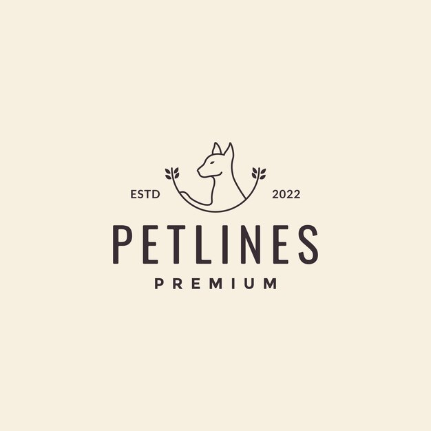 Perro cabeza relajarse diseño de logotipo hipster