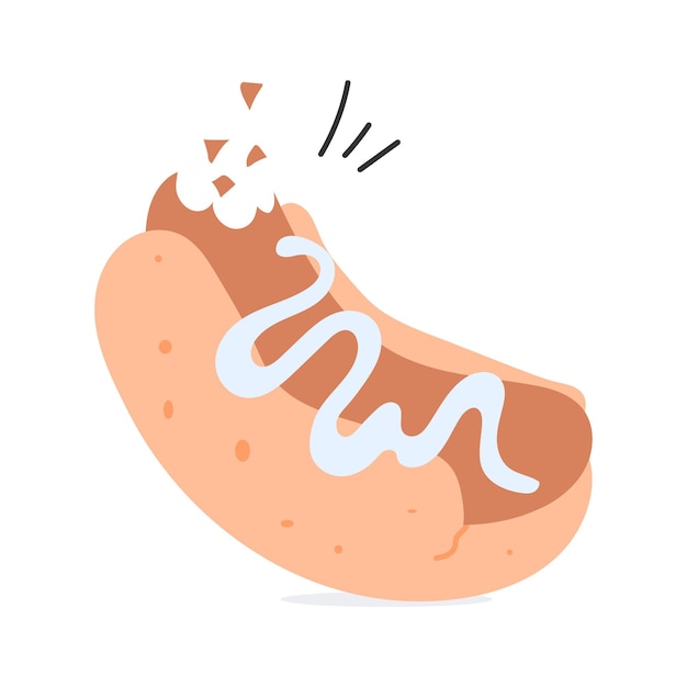 Perro caliente clásico con toppings genial para comida rápida listo para usar vector