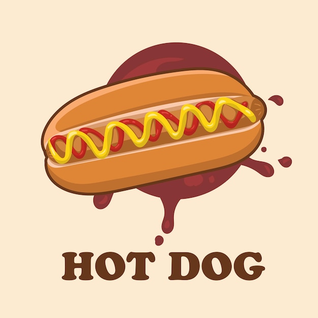 Perro caliente delicioso vector de comida rápida