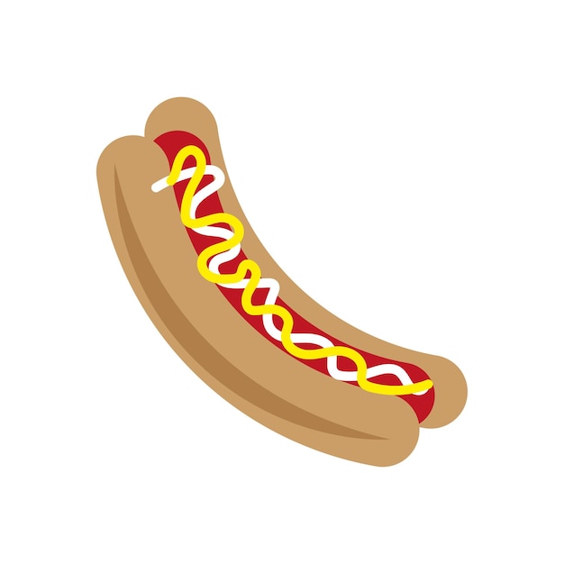 Vector perro caliente de dibujos animados. imagen de comida. ilustración vectorial eps 10.