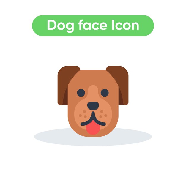 Perro cara animal vector emoji icono ilustración
