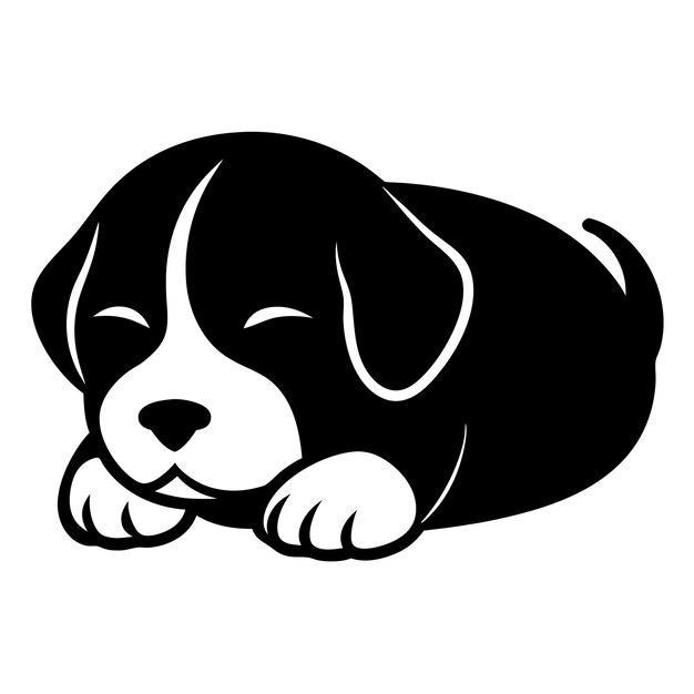 un perro con una cara durmiente está durmiendo