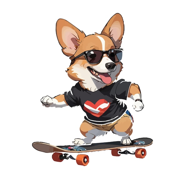 Vector un perro con una caricatura vectorial de camisa