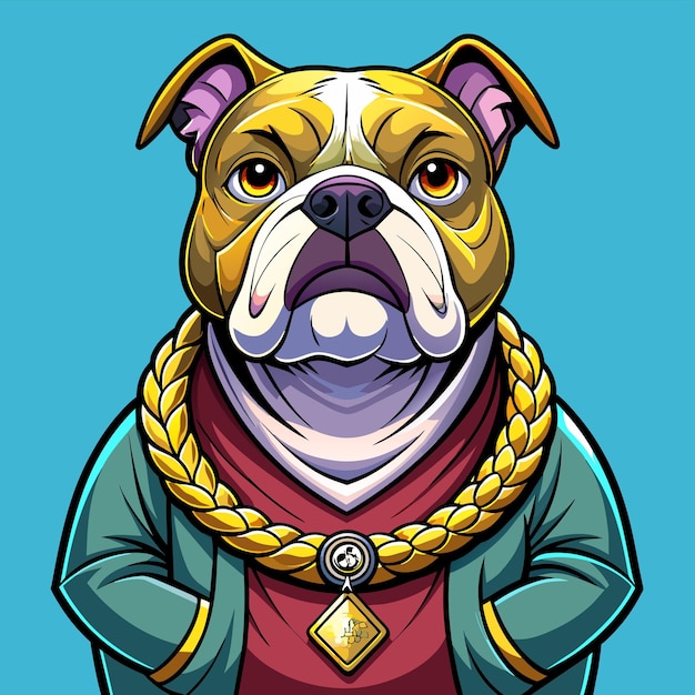 Vector un perro con una chaqueta que dice perro