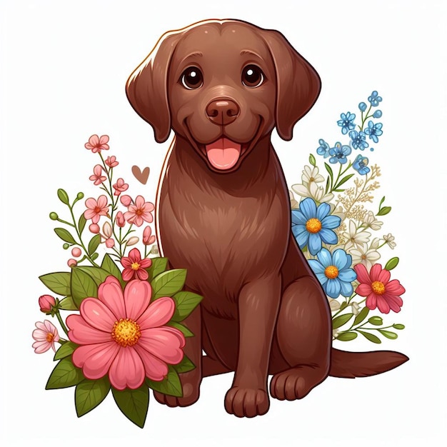 Vector el perro chesapeake bay retriever vector ilustración de dibujos animados