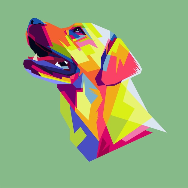 Vector perro colorido en estilo pop art