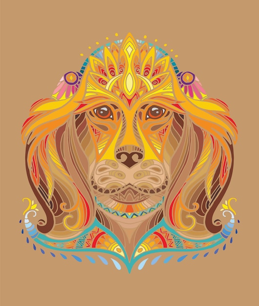 Perro colorido vector