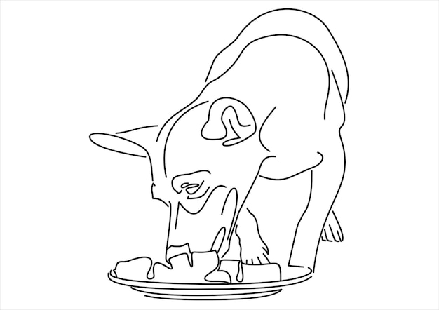 Perro comiendo deliciosa comida de un tazón. tema de comida para perros.