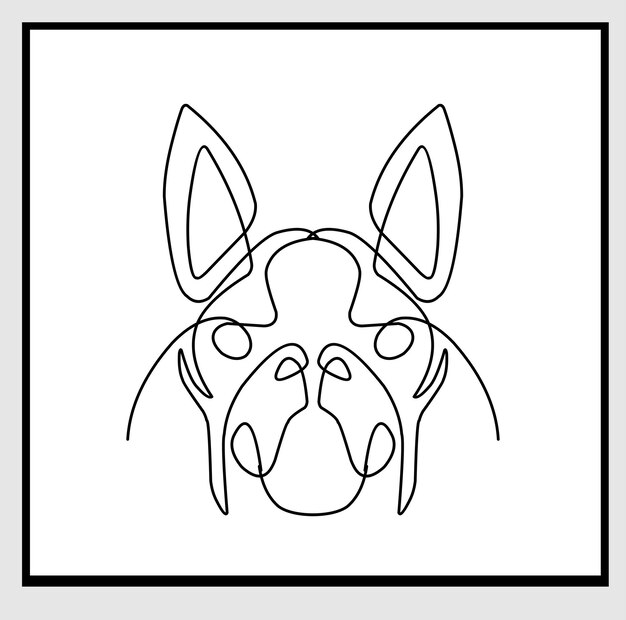 Vector perro continuo un lineart