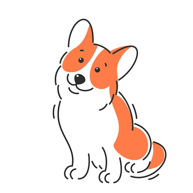 perro corgi, caricatura