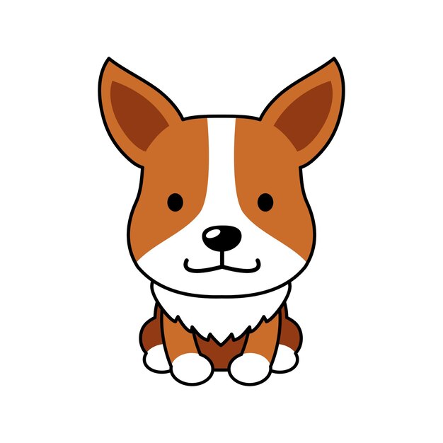 Perro corgi lindo personaje de dibujos animados para el diseño.