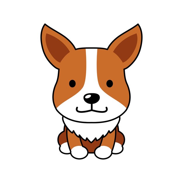 Vector perro corgi lindo personaje de dibujos animados para el diseño.