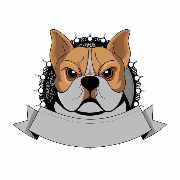 un perro con una corona en la cabeza y un escudo que dice perro