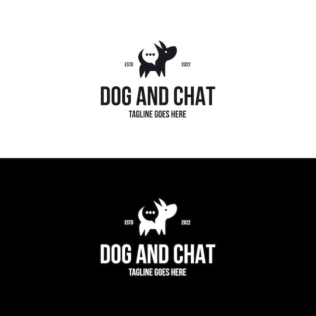 Perro creativo con inspiración en el diseño del logo de chat