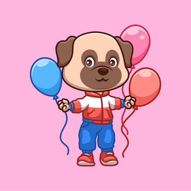 Vector el perro de cumpleaños del pub es una caricatura linda.