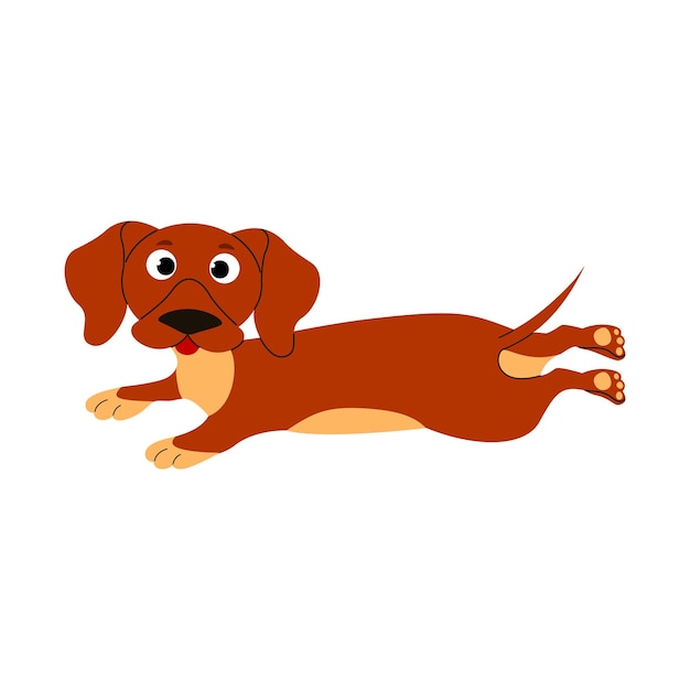 Perro Dachshund acostado Perro salchicha dibujado a mano Amigo