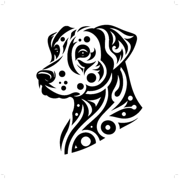 Perro dálmata en el tatuaje tribal moderno arte de líneas abstractas de animales contorno minimalista vector
