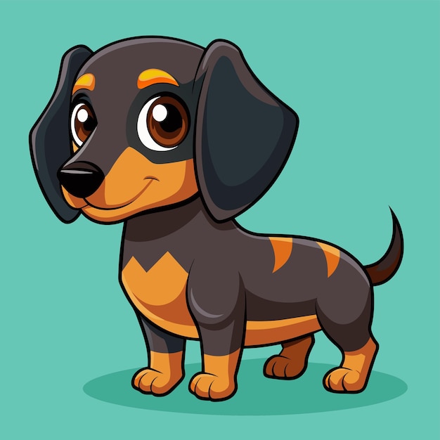 un perro de dibujos animados con un abrigo de pelaje negro y naranja