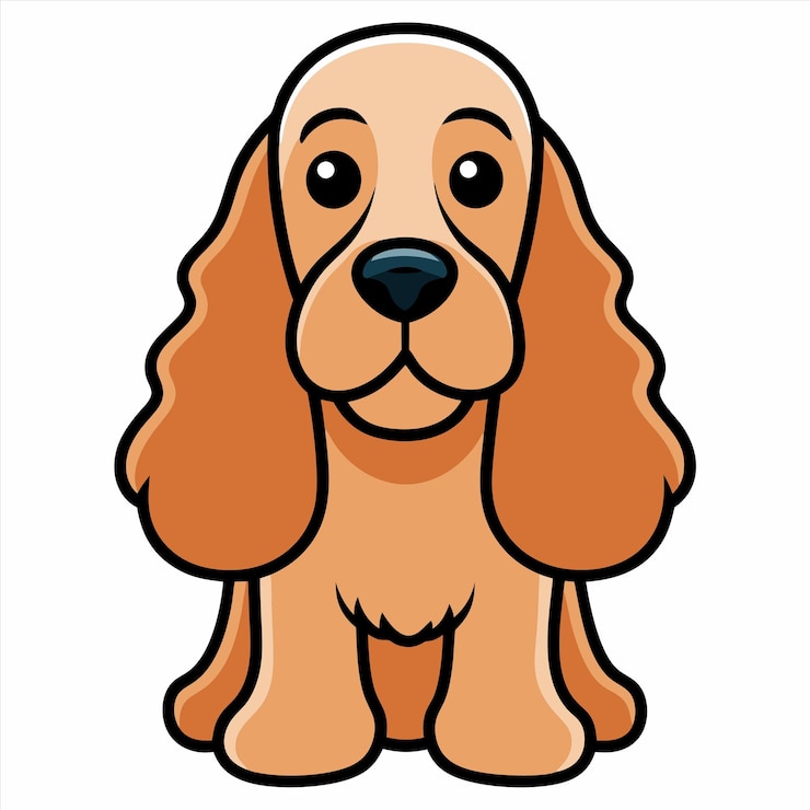 Vector un perro de dibujos animados con una cara marrón y una nariz negra