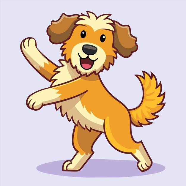 un perro de dibujos animados con una cola que dice "un perro"