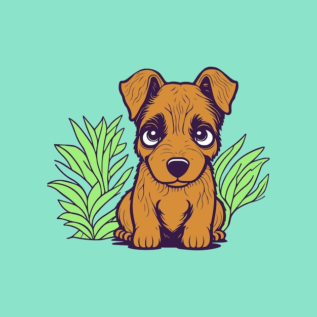 Un perro de dibujos animados con un fondo azul.