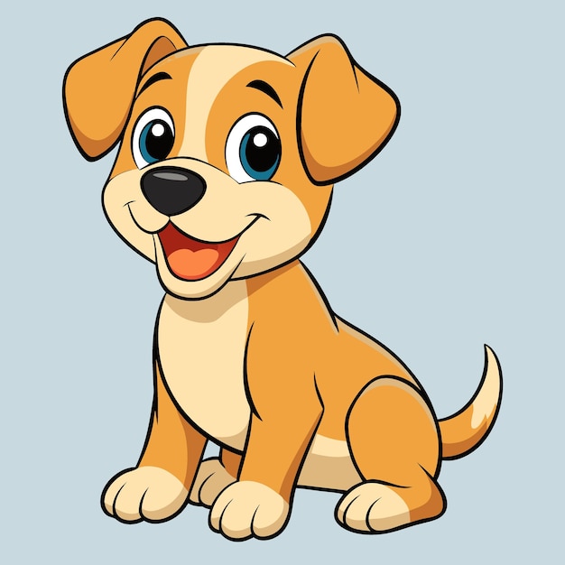 un perro de dibujos animados con grandes ojos azules y una gran sonrisa
