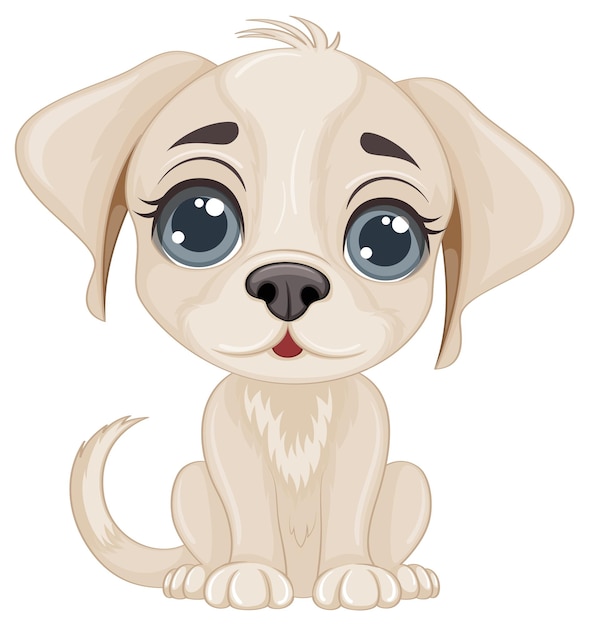 El perro de dibujos animados se sienta aislado