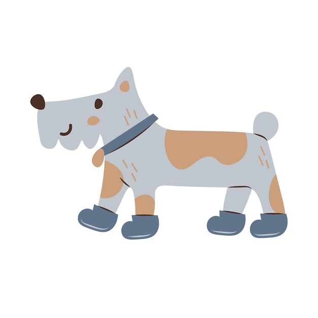 Perro divertido en ropa de abrigo