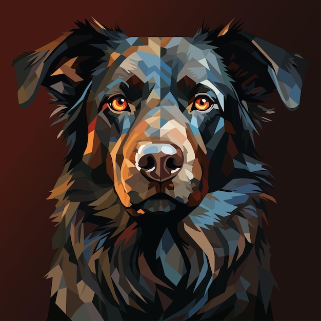 perro en estilo geométrico con fondo abstracto claro