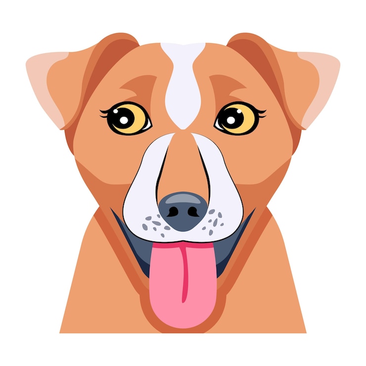 Vector un perro con una franja blanca en su nariz
