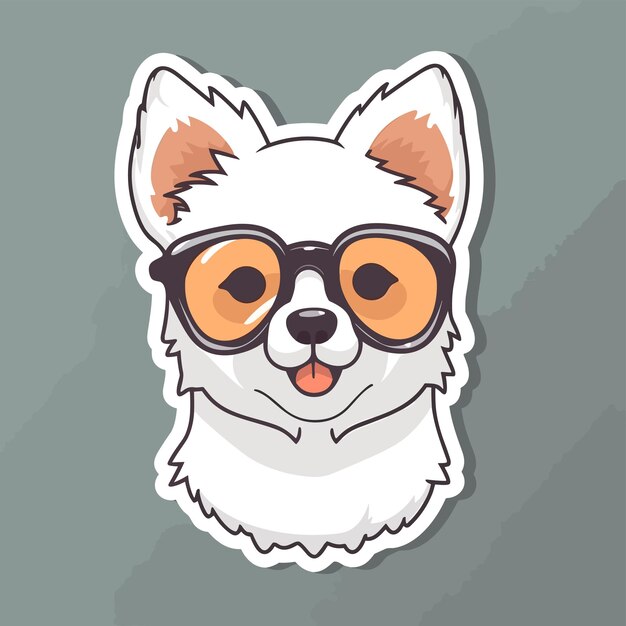 Vector un perro con gafas que dice 