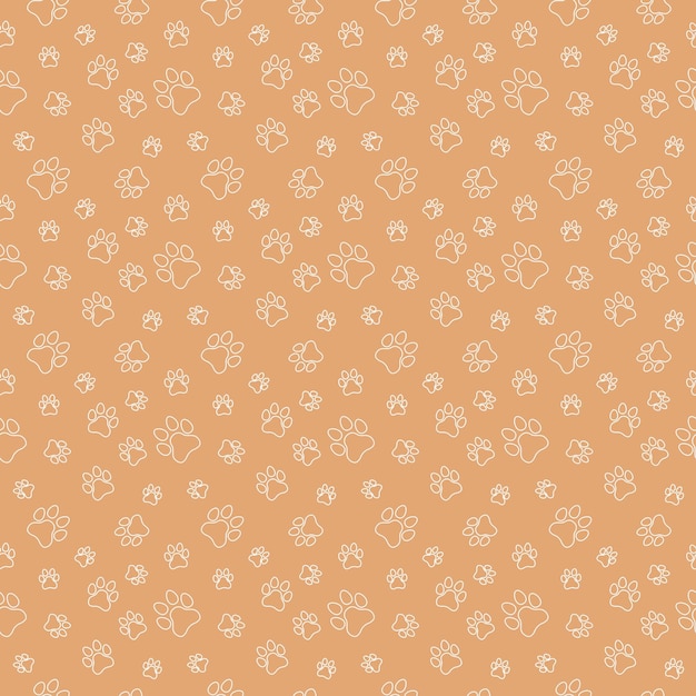 Perro y gato pata de patrones sin fisuras vector doodle abstracto animal huella fondo