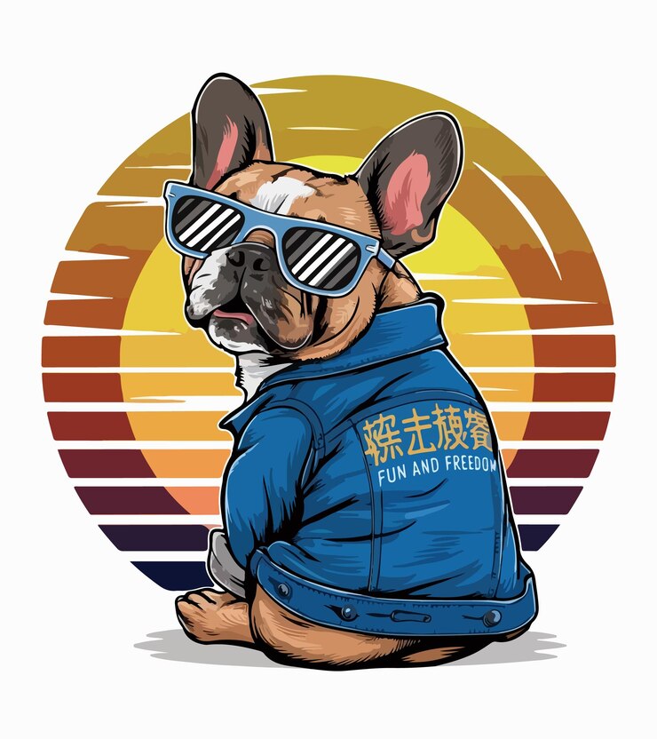 Perro genial mira hacia atrás