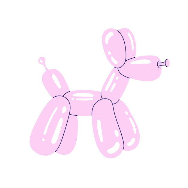 Perro de globo Cutio cachorro de globos en estilo de dibujos animados Balón rosa en forma de cachorro Adhesivo