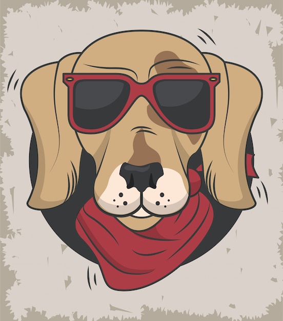 Perro gracioso con gafas de sol estilo cool