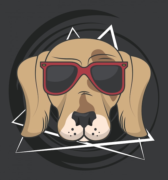 Perro gracioso con gafas de sol estilo cool