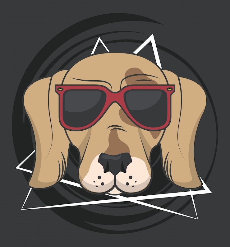 Vector perro gracioso con gafas de sol estilo cool