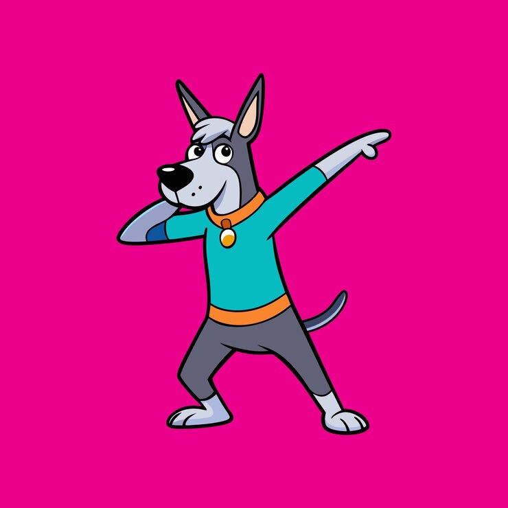 Vector el perro gran danés dabbing
