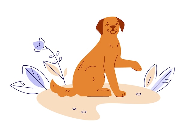 Perro. Ilustración de vector de estilo de dibujos animados plana.