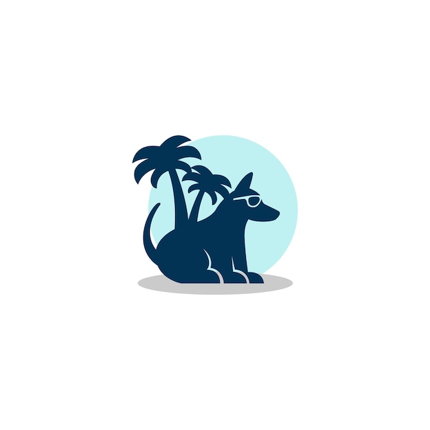 Perro con inspiración en el diseño del logo de la palma