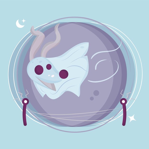 Vector perro lindo aislado en traje de fantasma ilustración vectorial