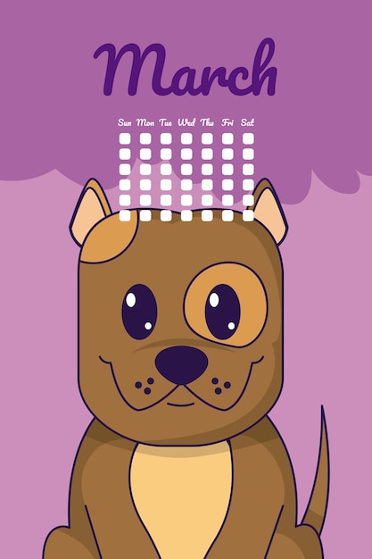 Perro lindo calendario